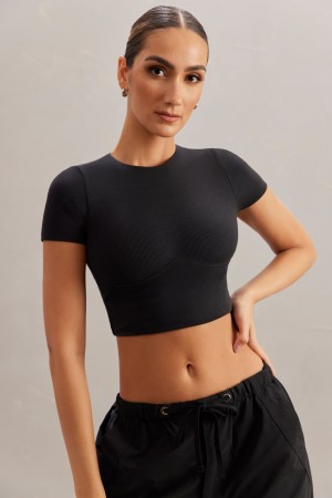 Black Women's Oh Polly Monowire Crop Tops | 65809AZMY