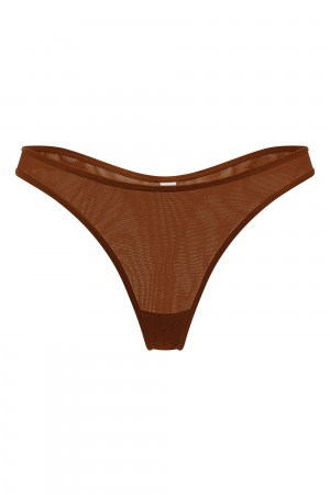 Brown Women's Oh Polly Soft Mesh Bikini Bottoms | 50891FEXR