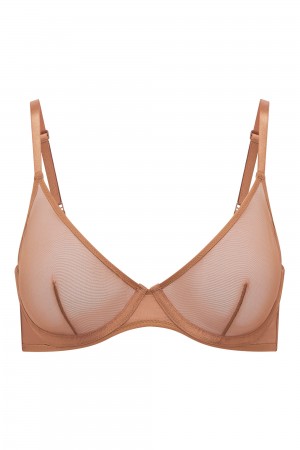 Orange Women's Oh Polly Soft Mesh Single Layer Underwired Bra | 83450LDCK