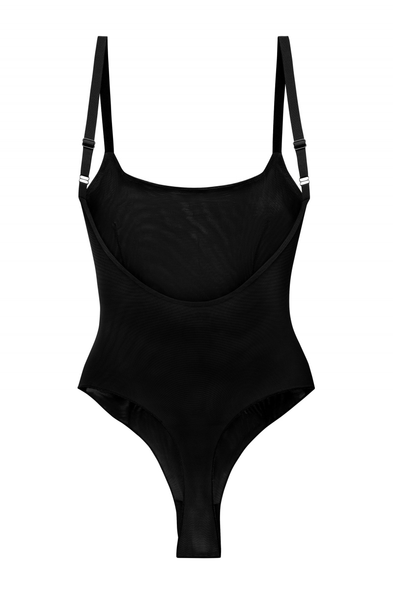 Black Women's Oh Polly Soft Mesh Bodysuit | 25793MATU