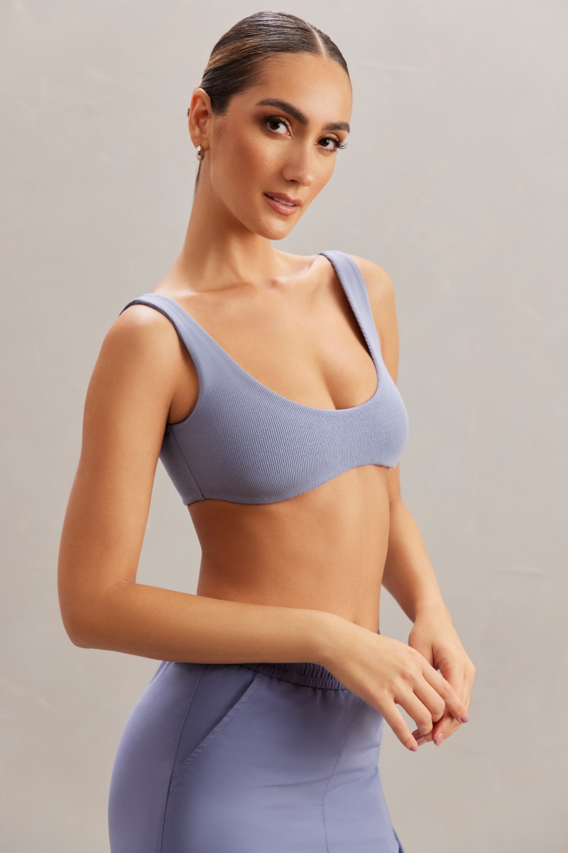 Blue Women's Oh Polly Plunge Neck Bra | 31689HSOV