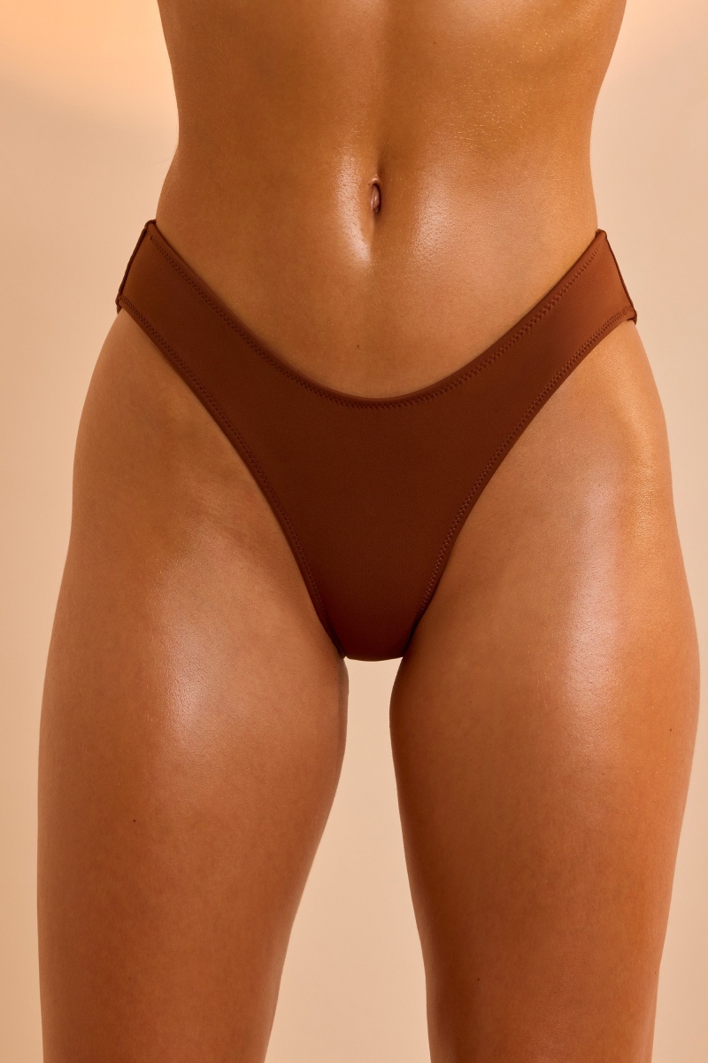 Brown Women's Oh Polly Full Bikini Bottoms | 57349CJAG