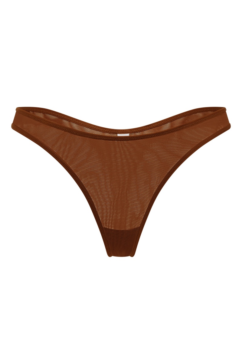 Brown Women\'s Oh Polly Soft Mesh Bikini Bottoms | 50891FEXR