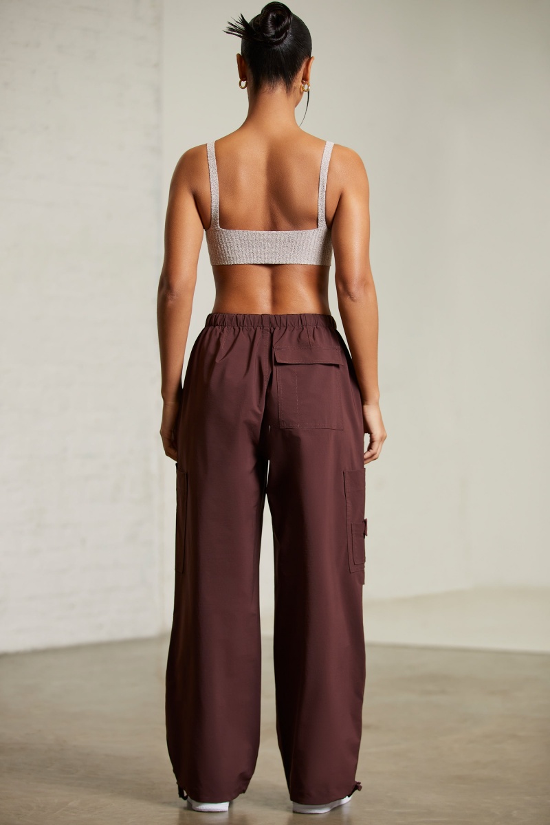 Brown Women's Oh Polly Wide Leg Cargo Pants | 30617CTIU