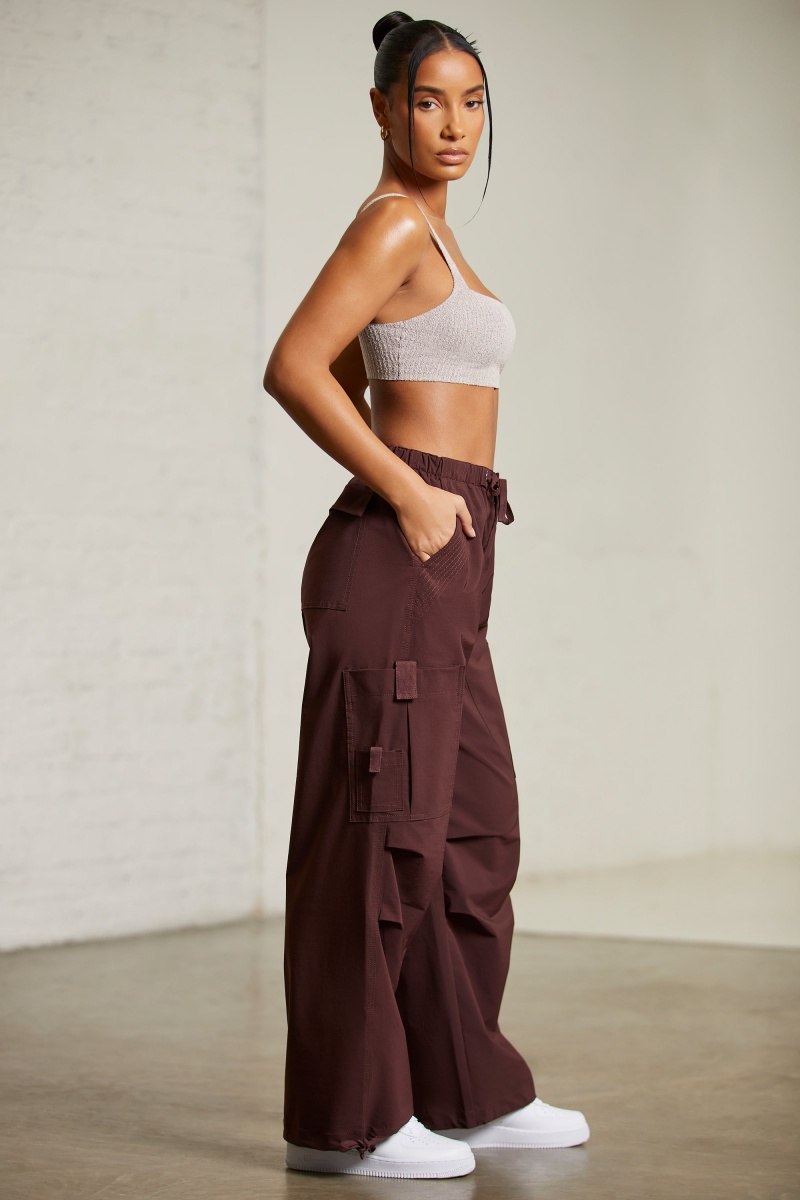 Brown Women's Oh Polly Wide Leg Cargo Pants | 30617CTIU