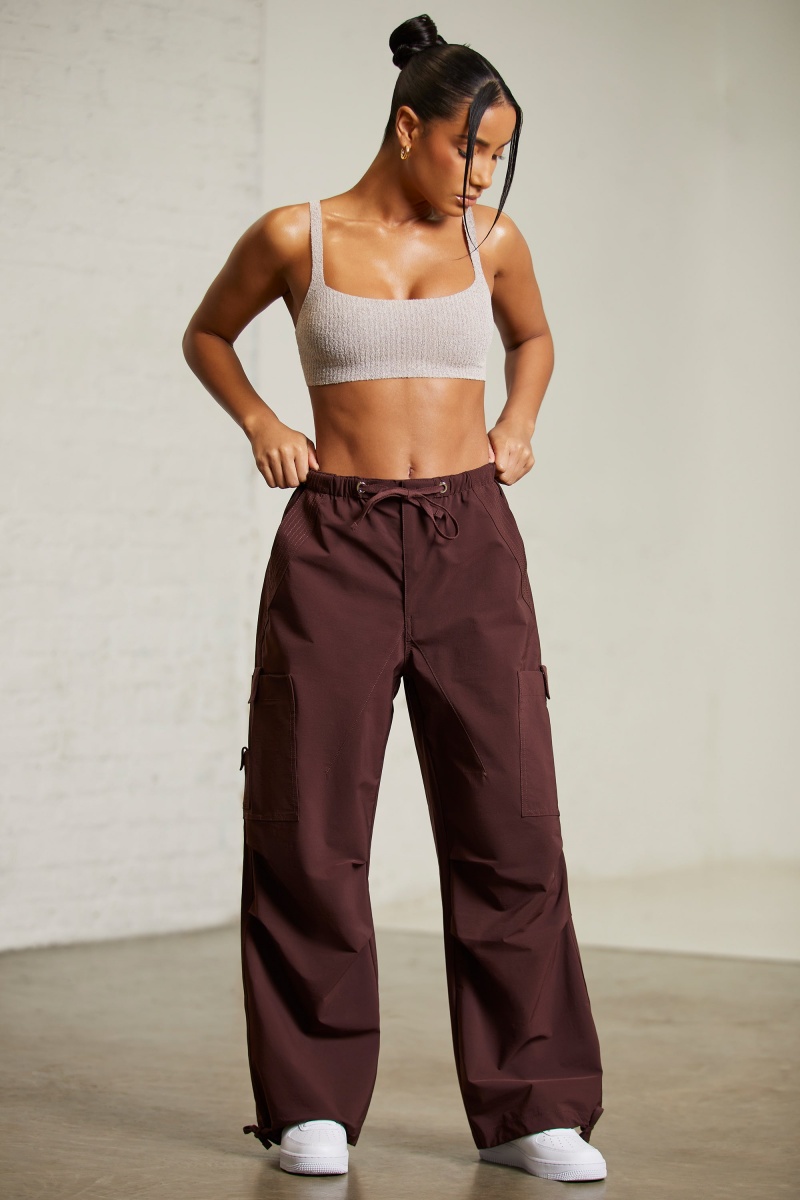 Brown Women's Oh Polly Wide Leg Cargo Pants | 30617CTIU