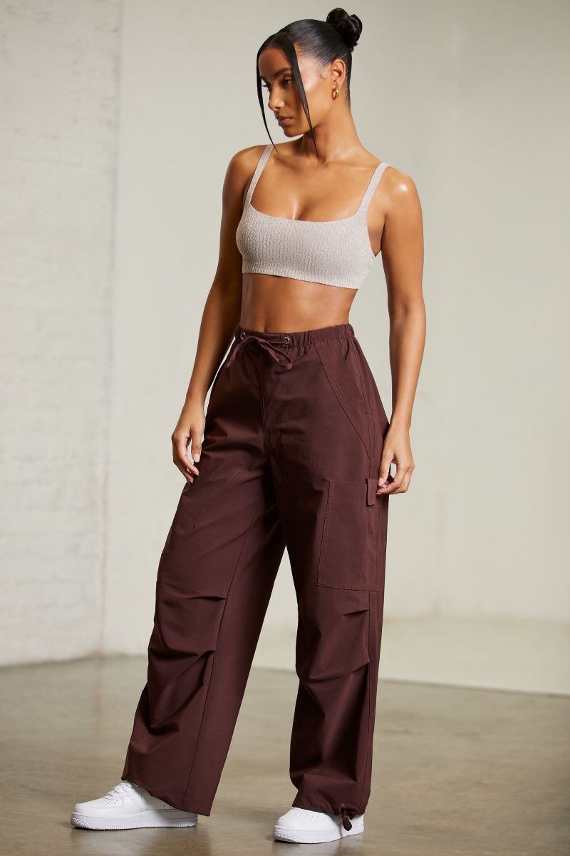 Brown Women's Oh Polly Wide Leg Cargo Pants | 30617CTIU