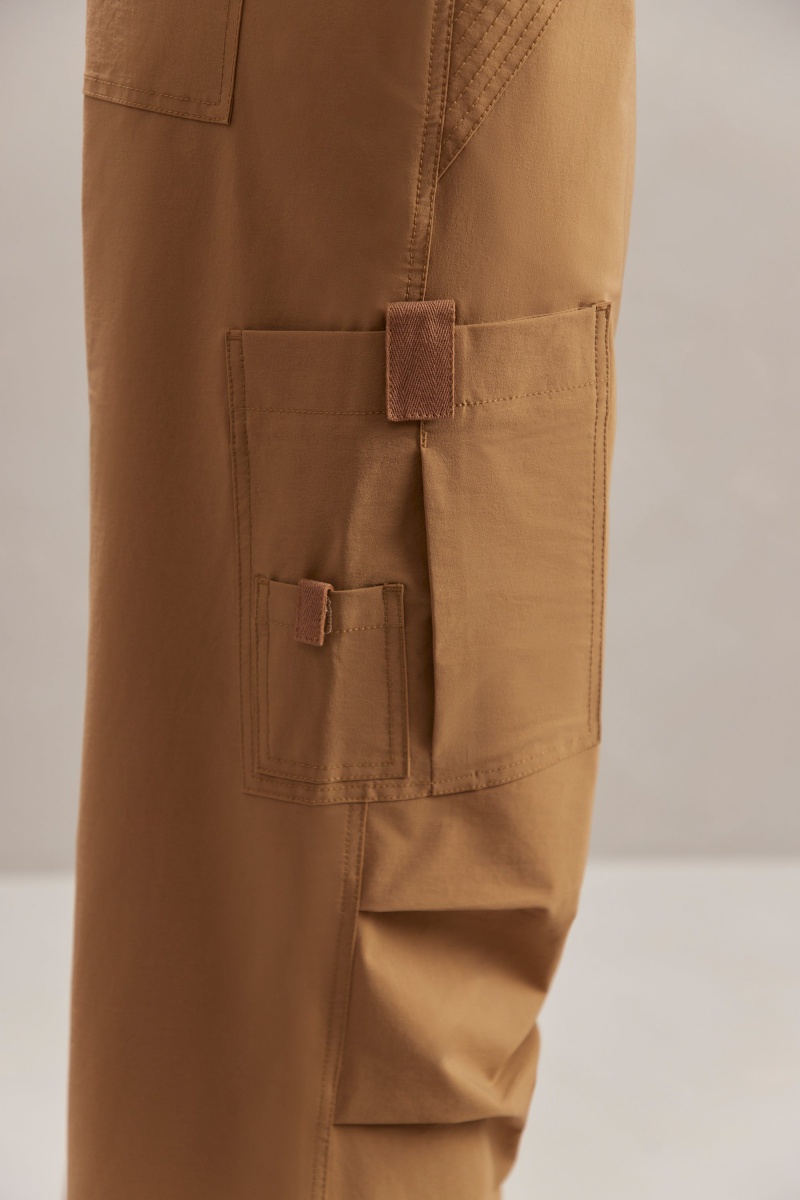 Brown Women's Oh Polly Wide Leg Cargo Pants | 56320XIPT