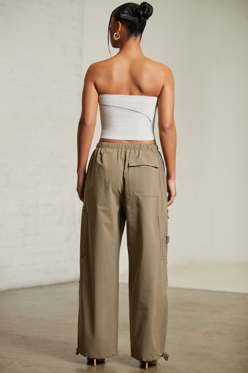 Green Women's Oh Polly Wide Leg Cargo Pants | 15762XBWQ