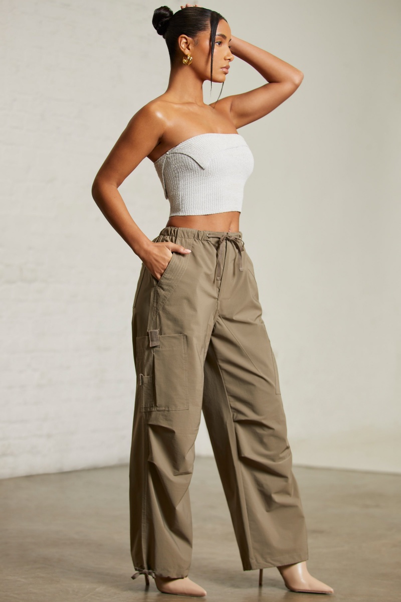 Green Women's Oh Polly Wide Leg Cargo Pants | 15762XBWQ