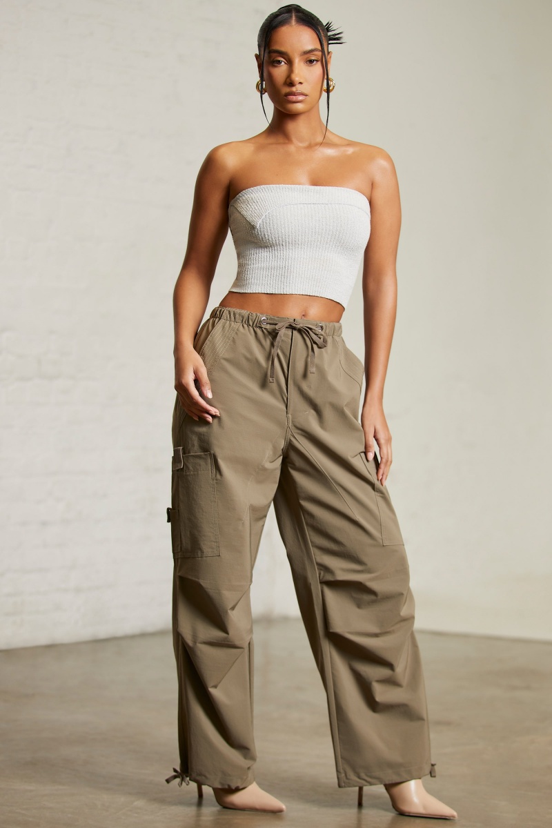 Green Women's Oh Polly Wide Leg Cargo Pants | 15762XBWQ