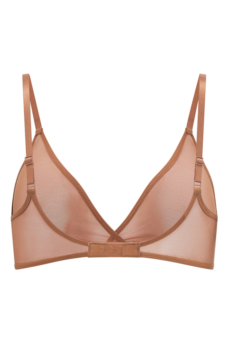 Orange Women's Oh Polly Soft Mesh Single Layer Triangle Bra | 18435PJVK