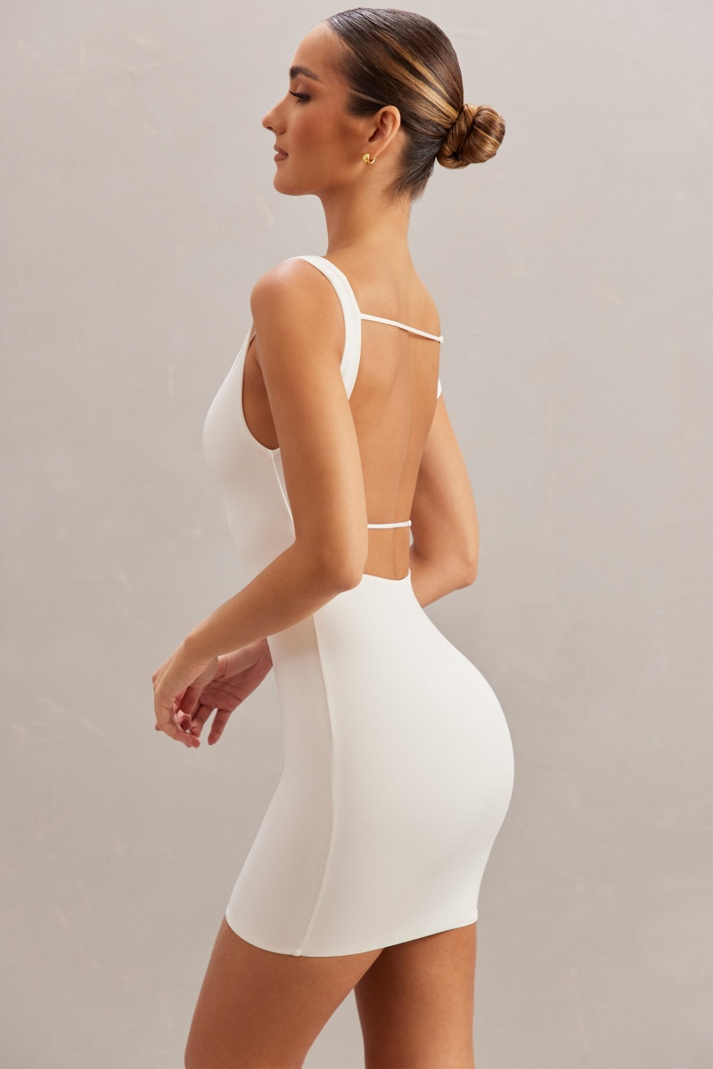 White Women's Oh Polly Open Back Mini Dress | 08615VRHW