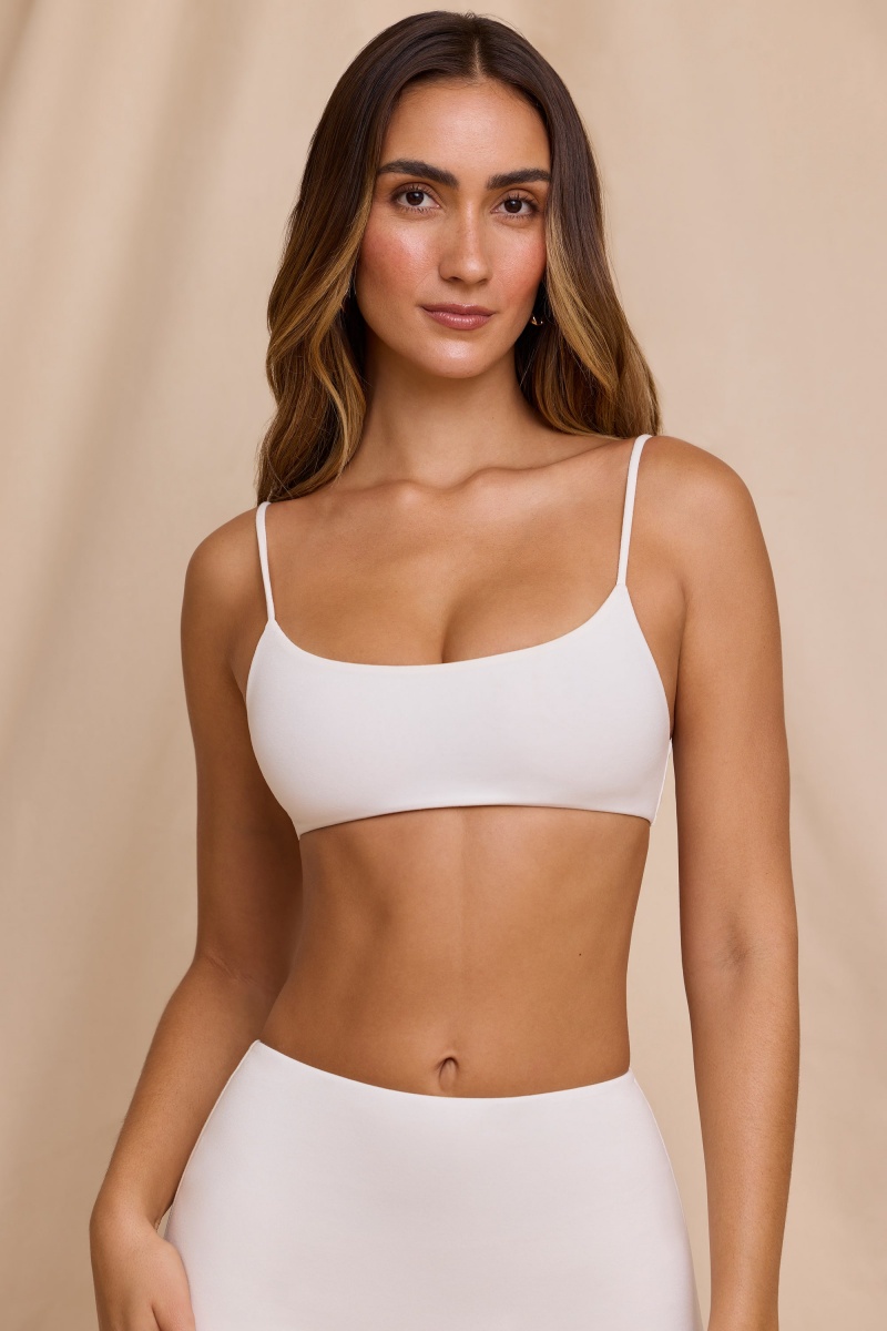 White Women\'s Oh Polly Scoop Neck Bralet Bra | 45903IEFS