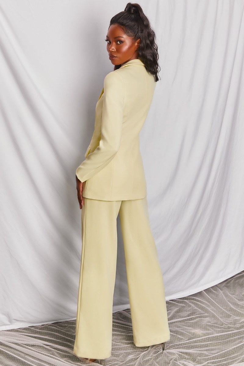 Yellow Women's Oh Polly Wide Leg Pants | 20837JFNB